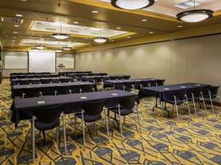 Meeting space set up as class room 