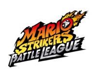 Official logo of the Mario Strikers Battle League game, included with the giveaway